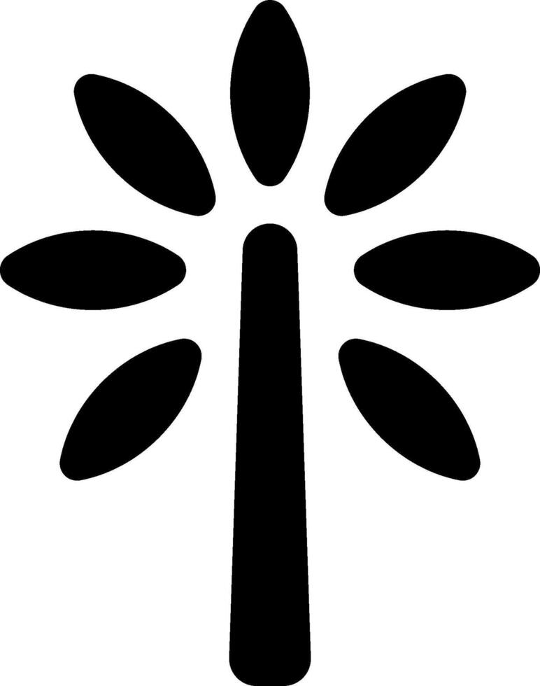 A black and white palm tree icon vector