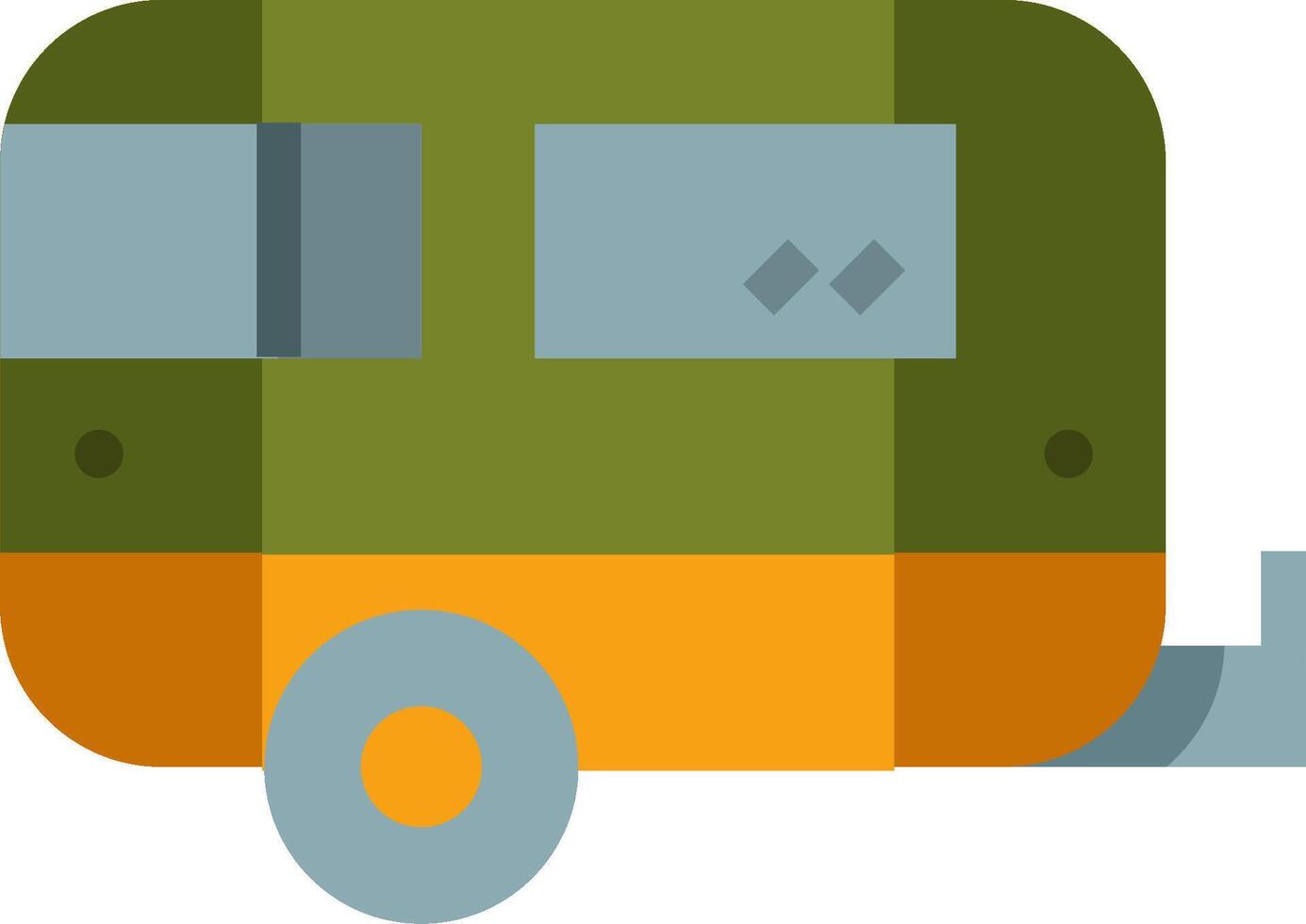 An image of a trailer with a green and orange color vector