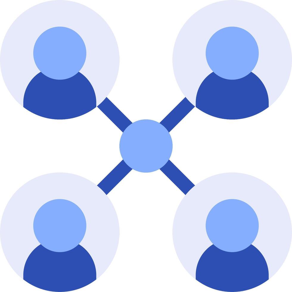 A group of people connected by a circle vector