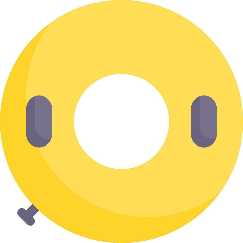 A yellow life preserver with two holes vector