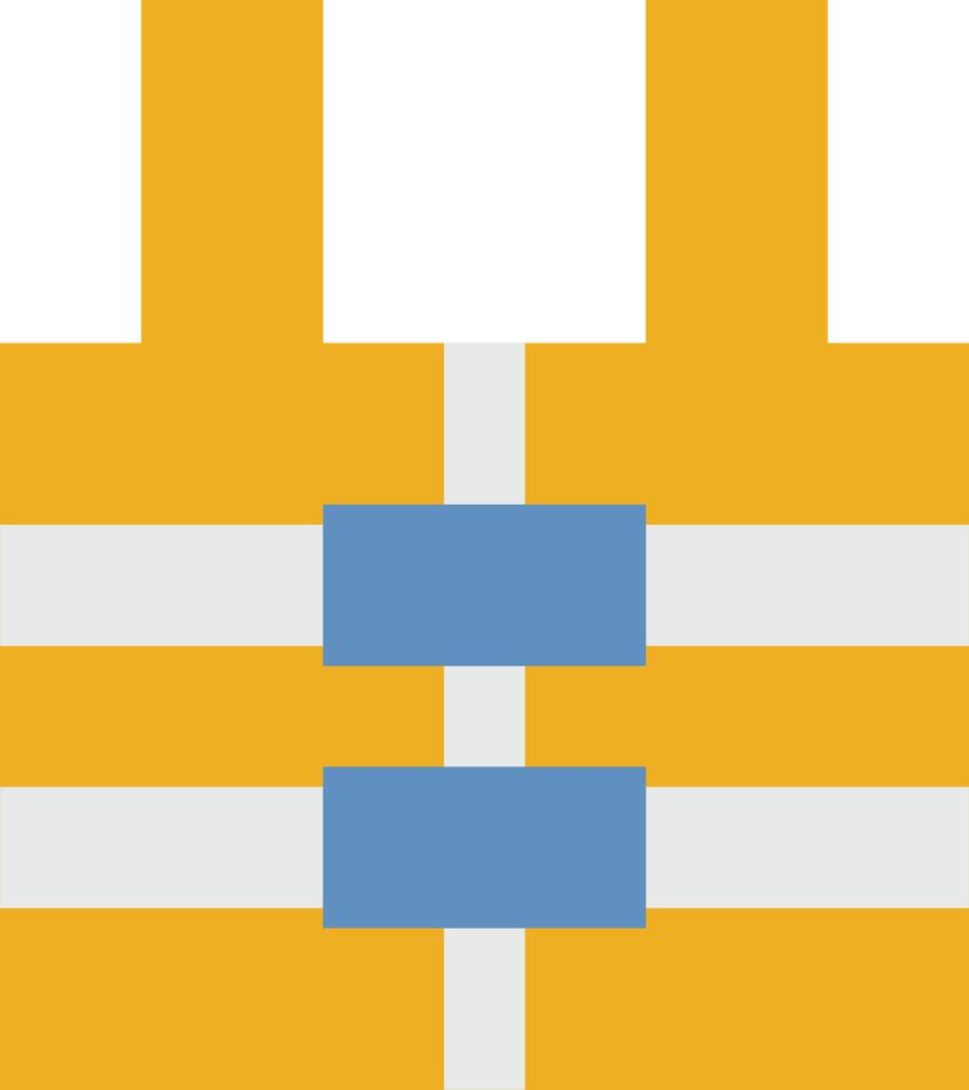 A yellow and blue vest with a blue stripe vector