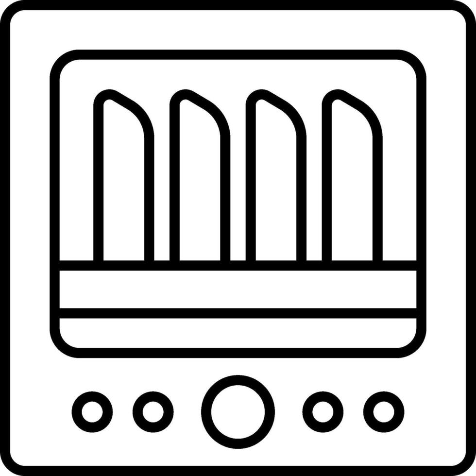 A black and white image of a stove with four burners vector