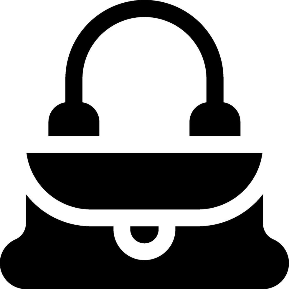 A black and white purse icon on a white background vector