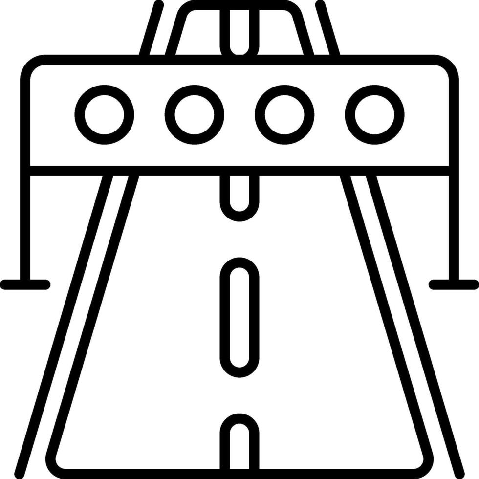 A black and white line drawing of a bridge vector