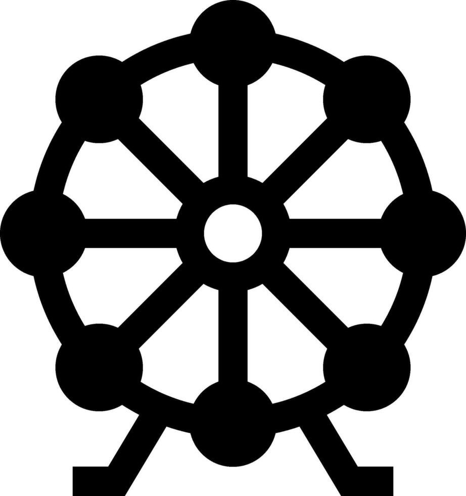 A black and white ferris wheel icon vector
