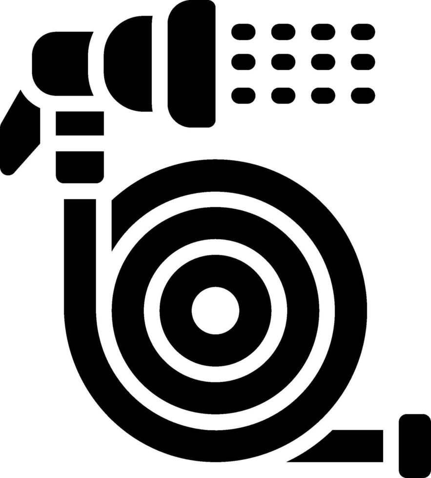 A black and white illustration of a hose with a spray nozzle vector
