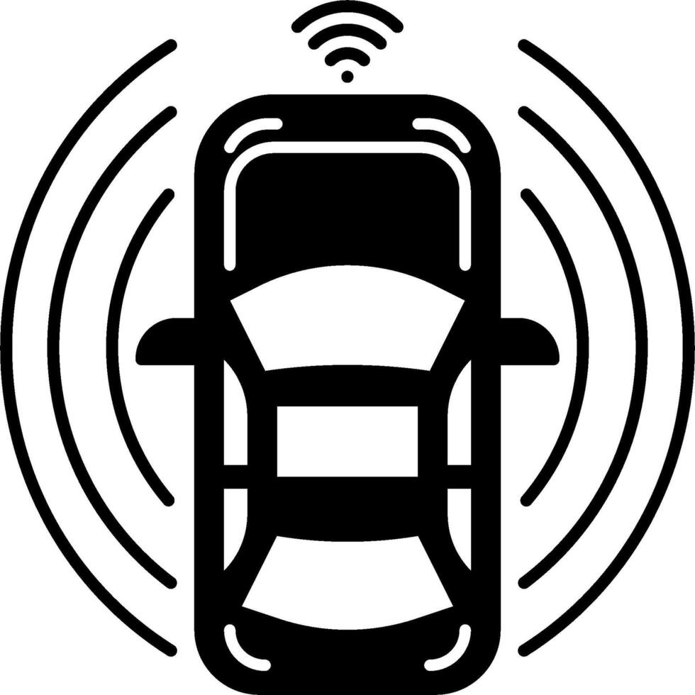 Car with wireless signal icon vector