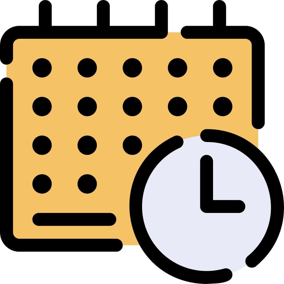 A calendar and clock icon on a white background vector