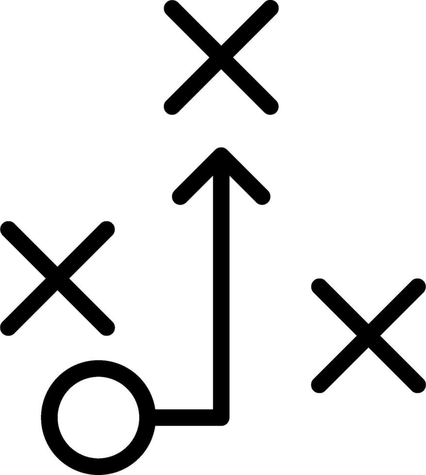 A black and white icon of a football field vector