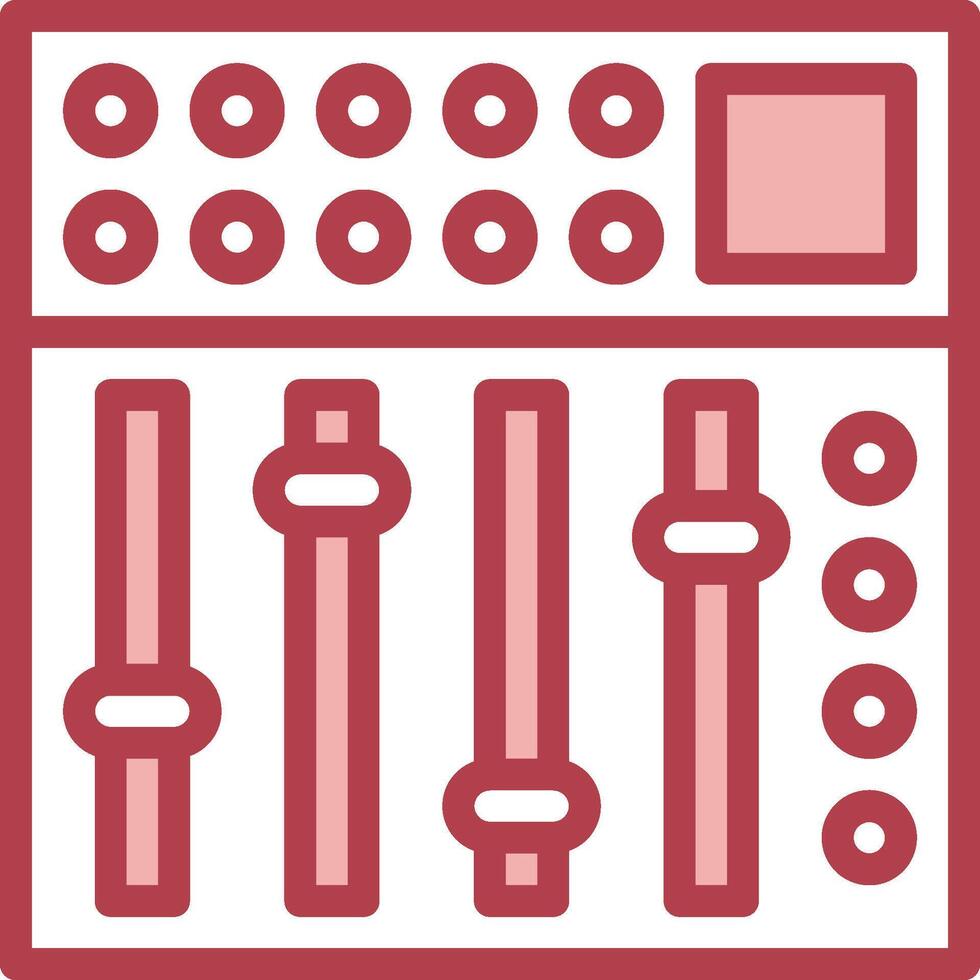 A red and white icon of a mixer vector