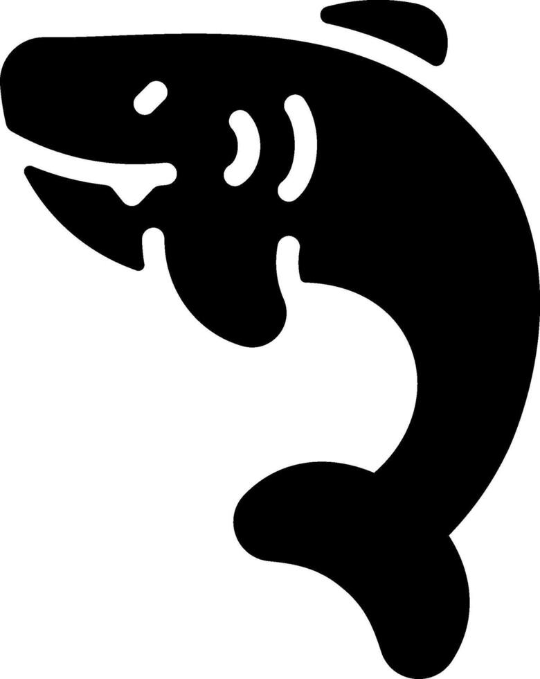 A black and white fish silhouette on a white background vector