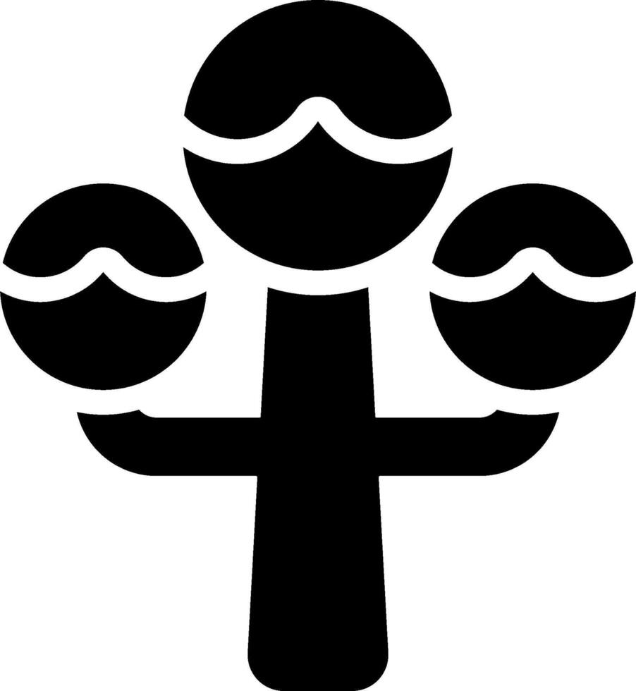 A black and white image of a tree with three balls vector