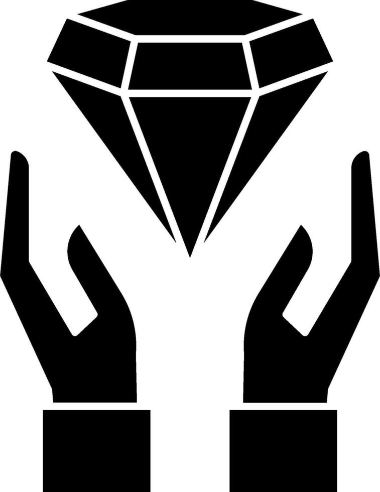 Diamond icon hands vector