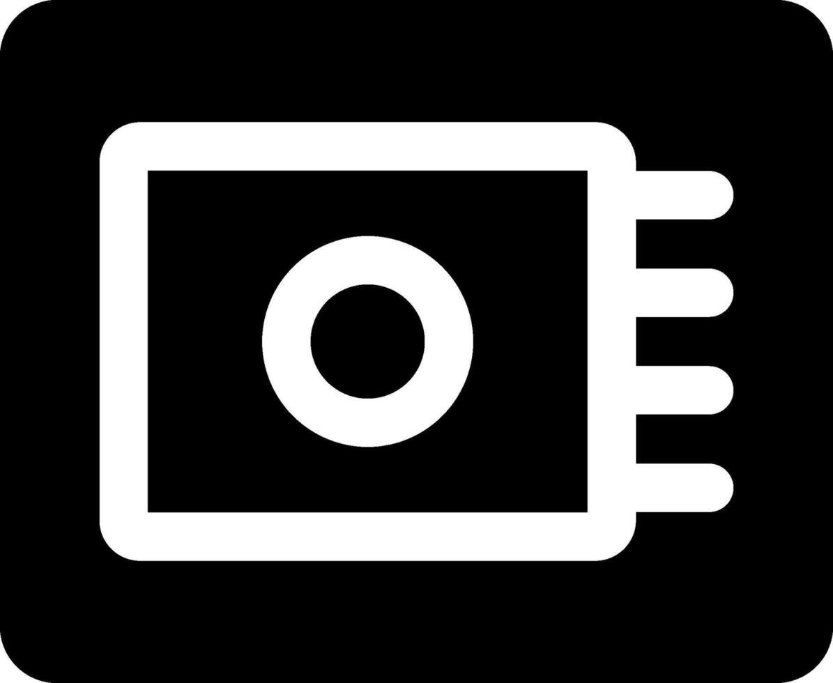 A black and white icon of a computer vector