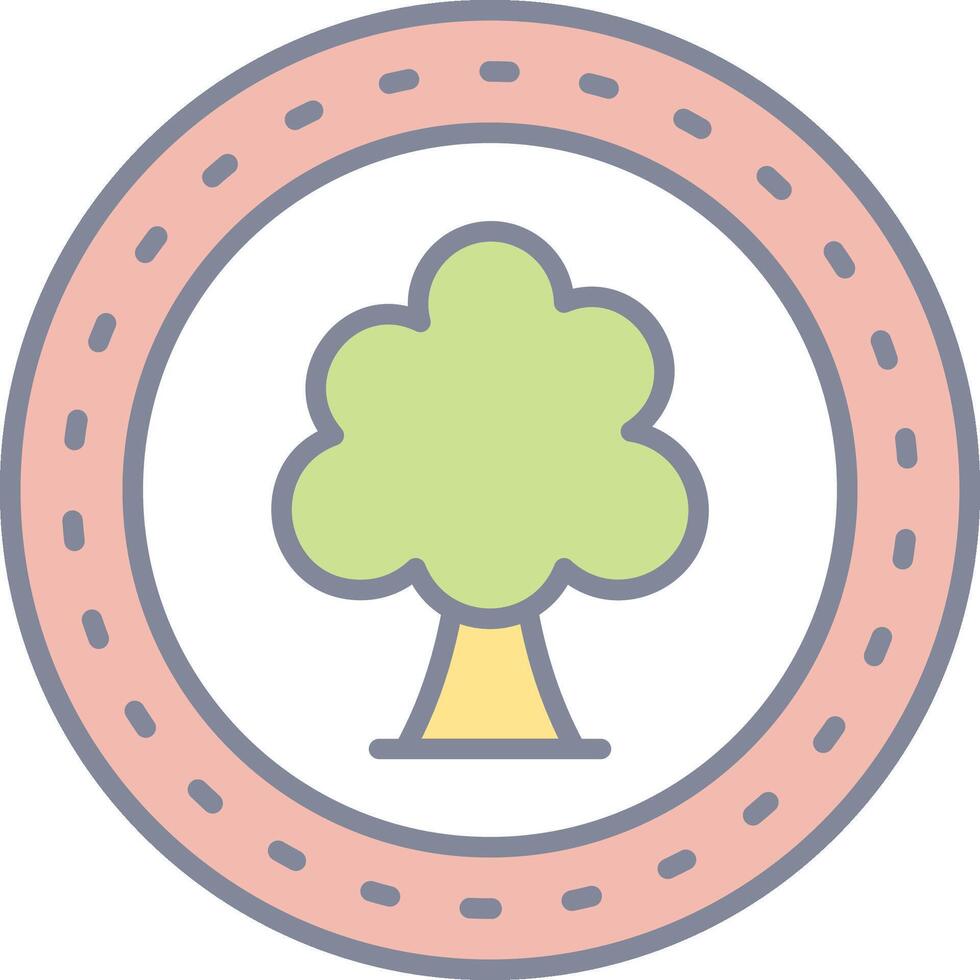 A tree in a circle with a road around it vector