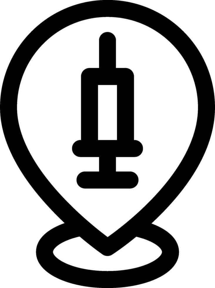 A syringe with a needle on top of a map vector