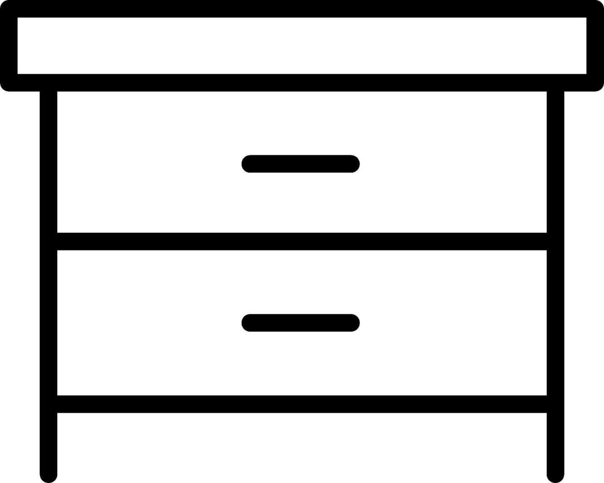 A black and white image of a dresser vector