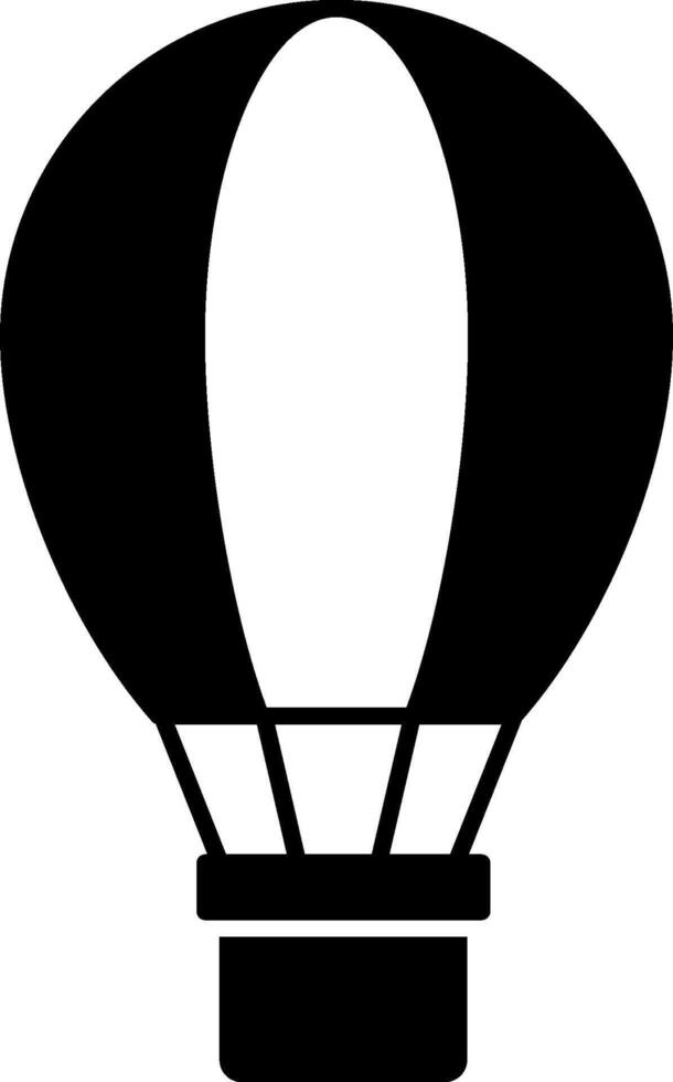 A black and white hot air balloon icon vector