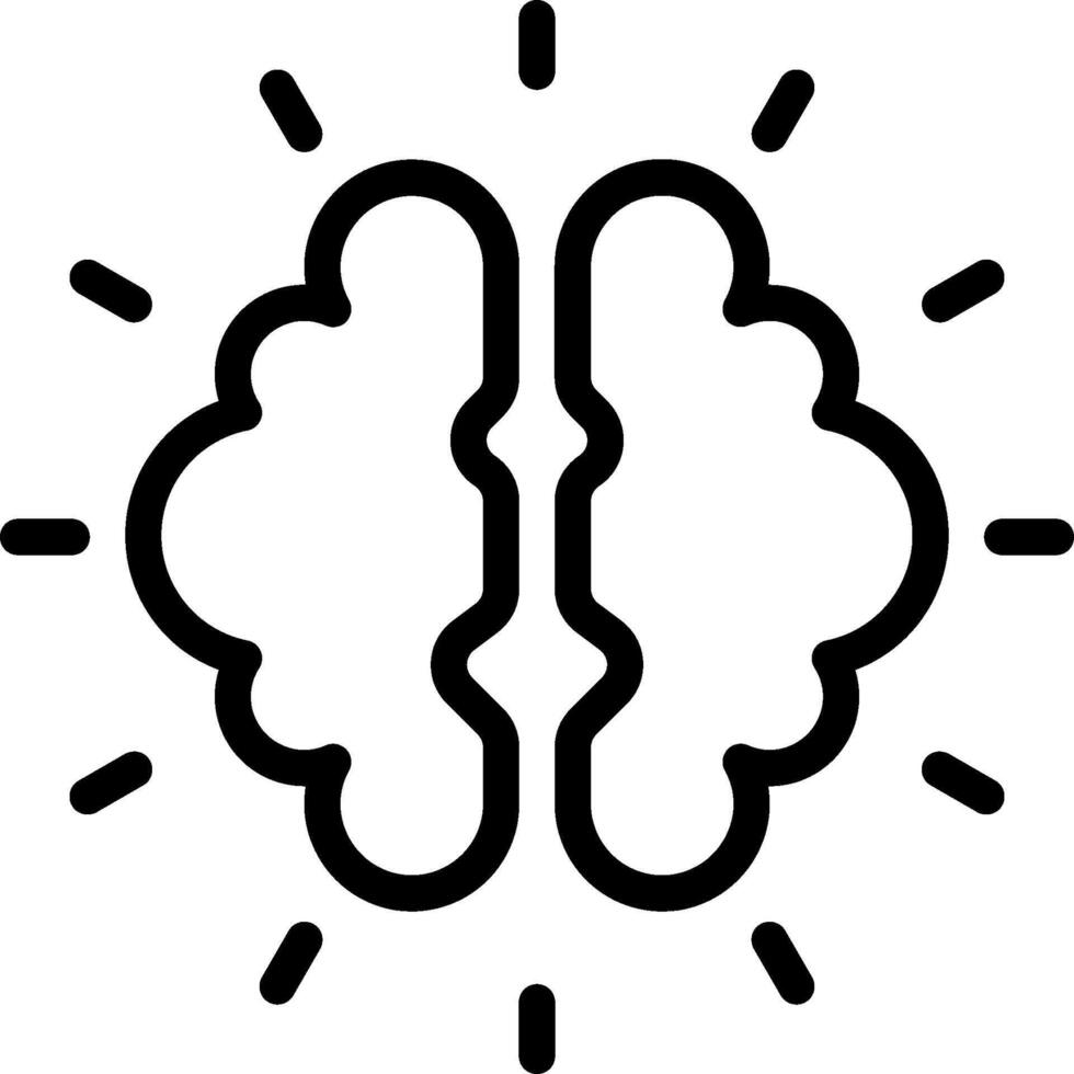 A black and white image of a brain vector