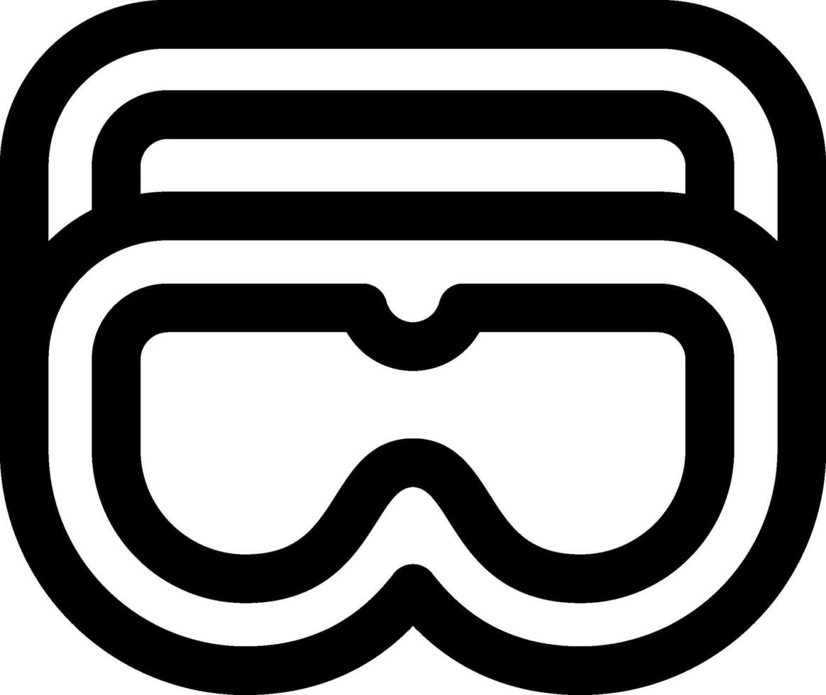 A black and white logo of goggles vector