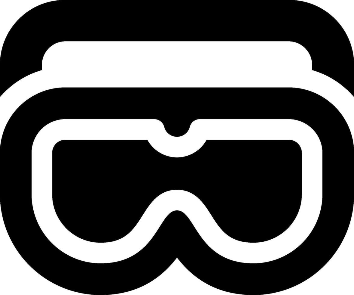 A black and white image of goggles vector