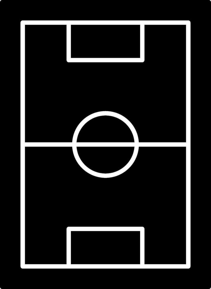 A black and white soccer field icon vector