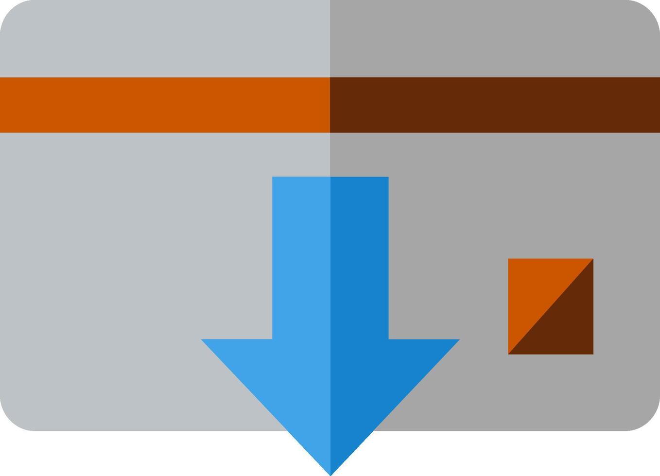 A flat icon with an arrow pointing down vector