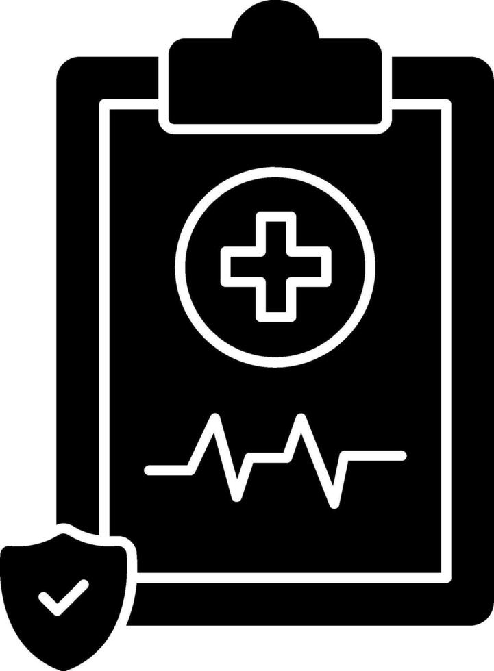 A clipboard with a medical symbol and a shield vector