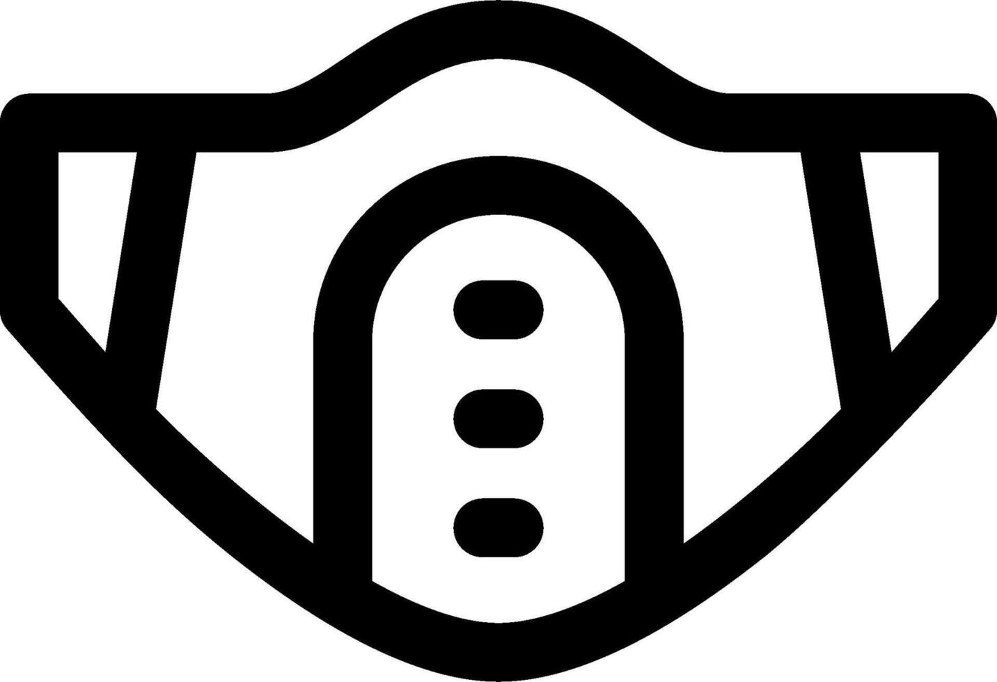 A black and white image of a mask vector