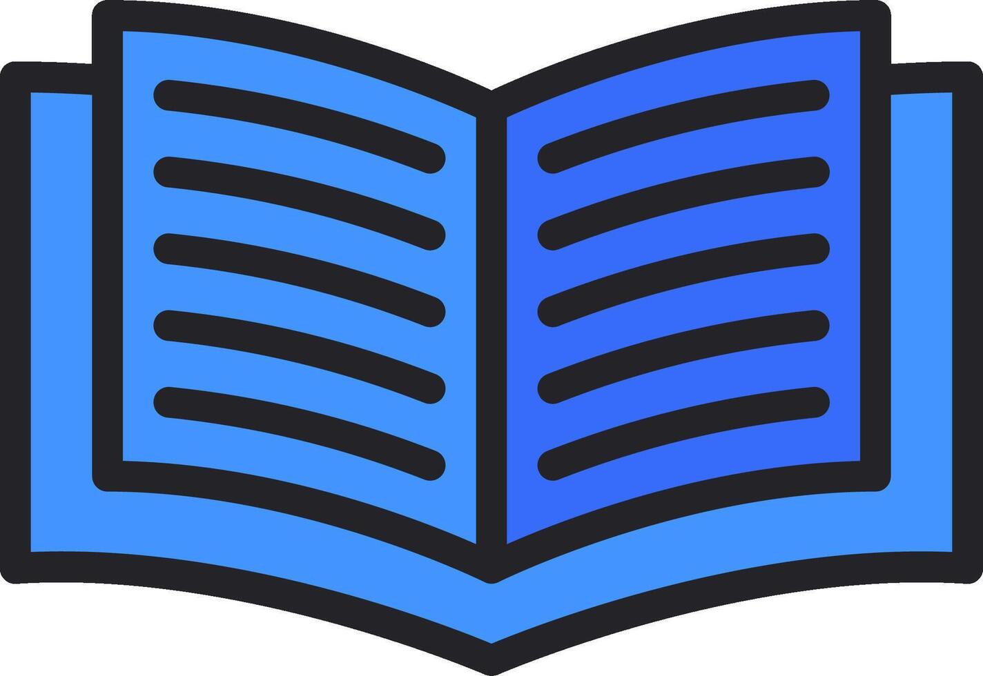 A blue open book icon on a white background vector