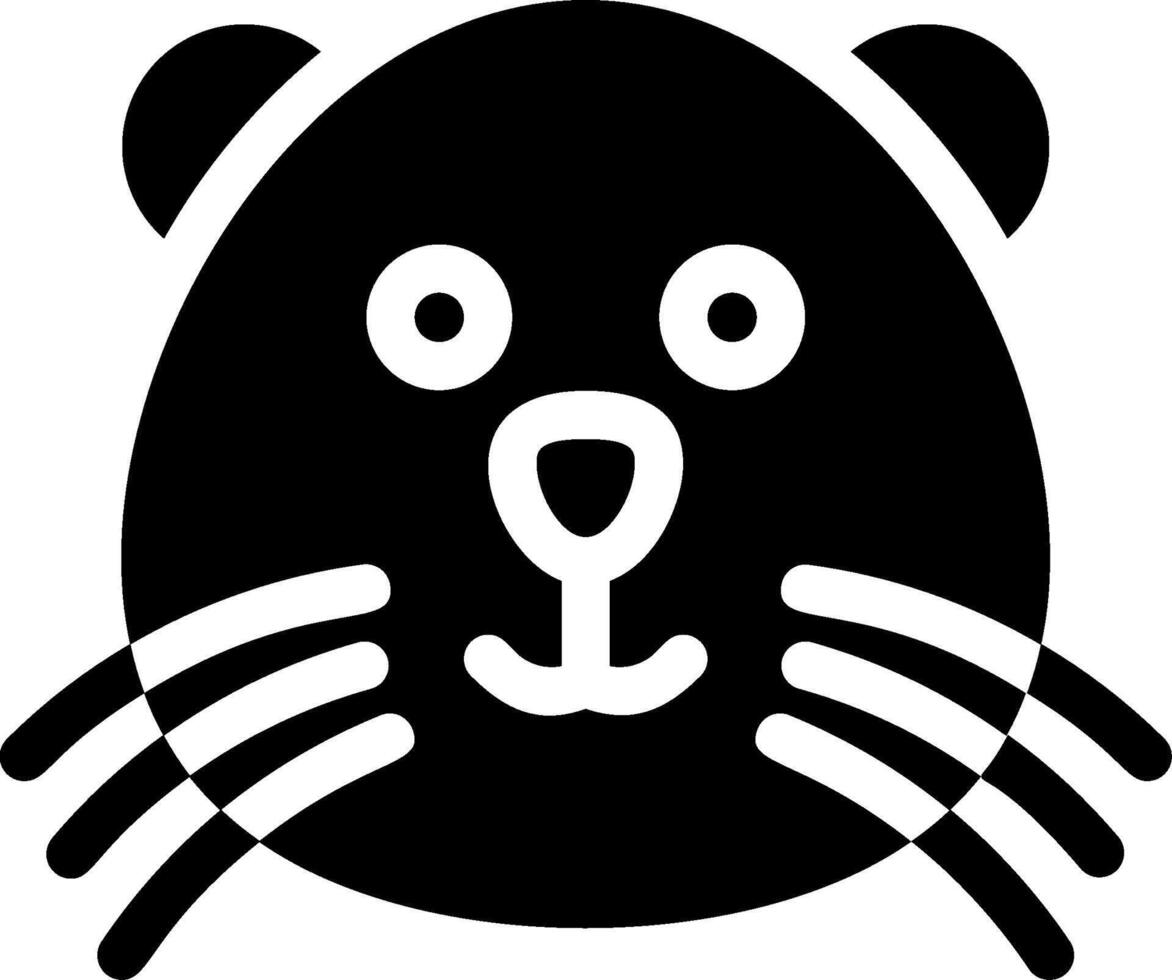 A black and white illustration of a bear's face vector