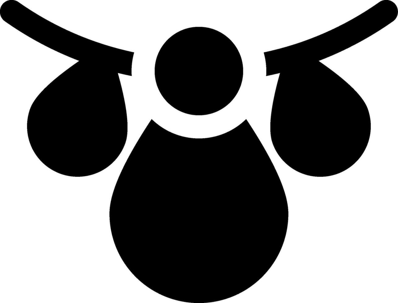 A black and white silhouette of a person with a head and two arms vector