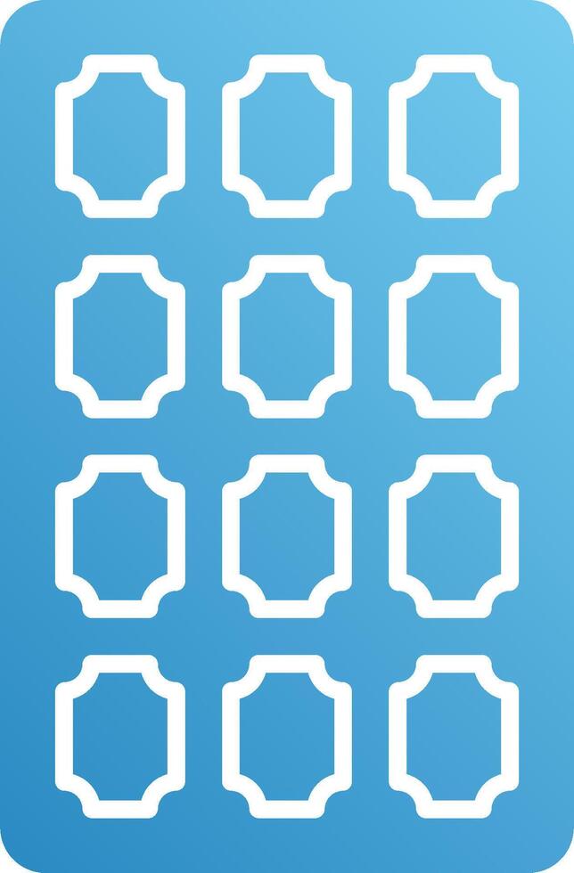 A blue square with white squares on it vector
