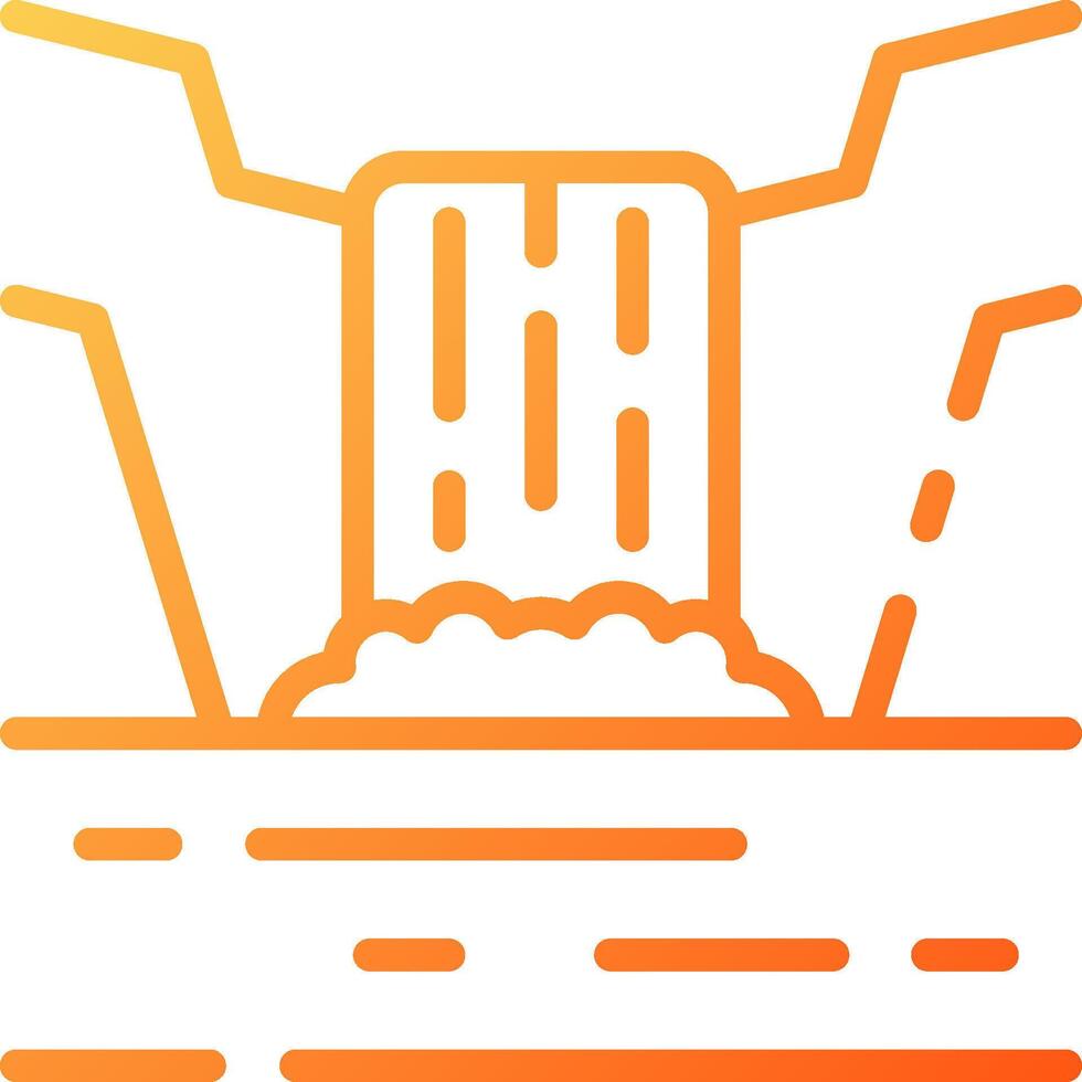 A waterfall icon with orange lines vector