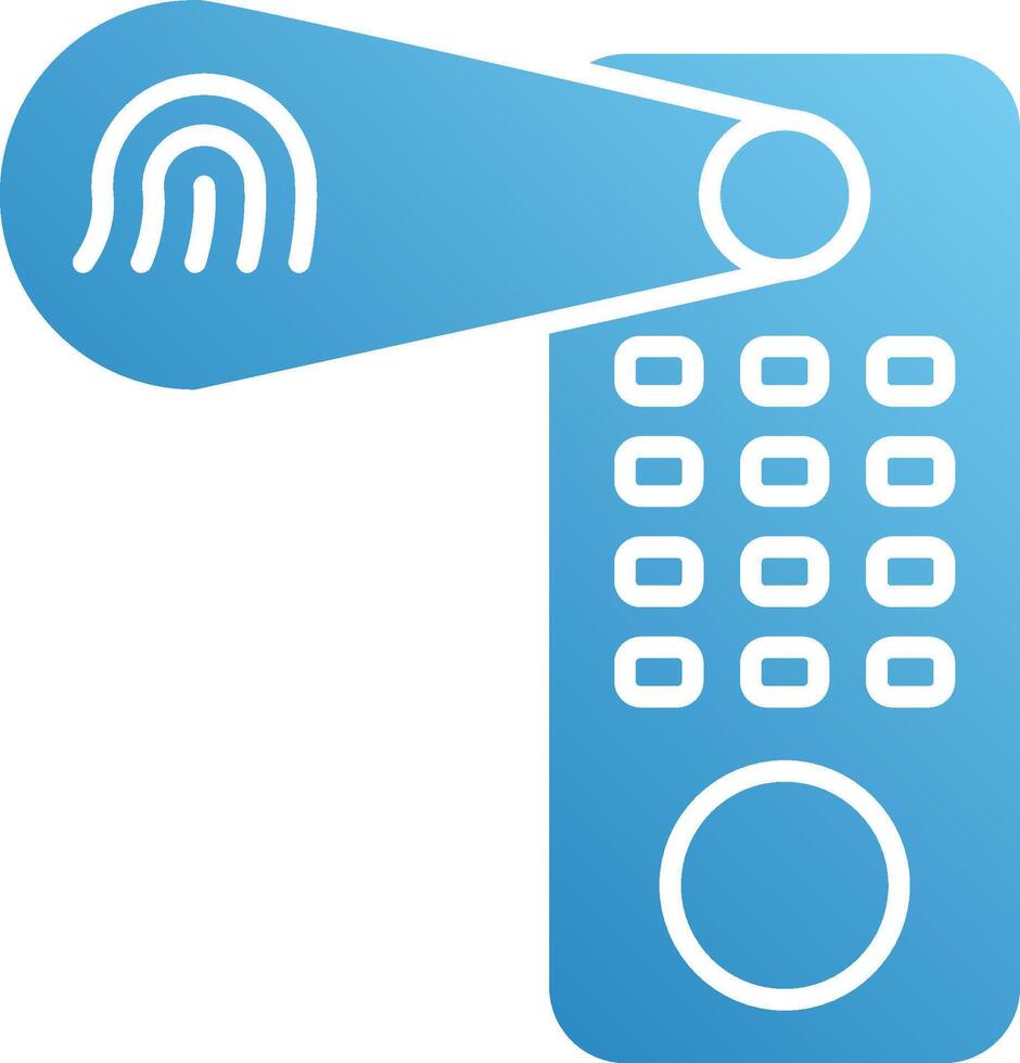 A blue phone with a fingerprint scanner on it vector