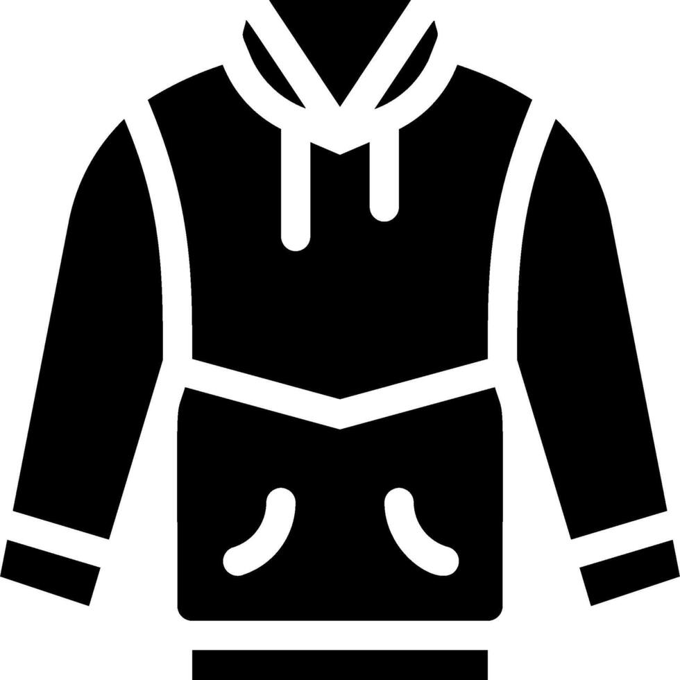 A black and white illustration of a hoodie vector