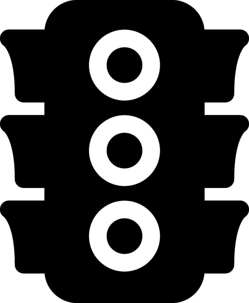 A black and white traffic light icon vector