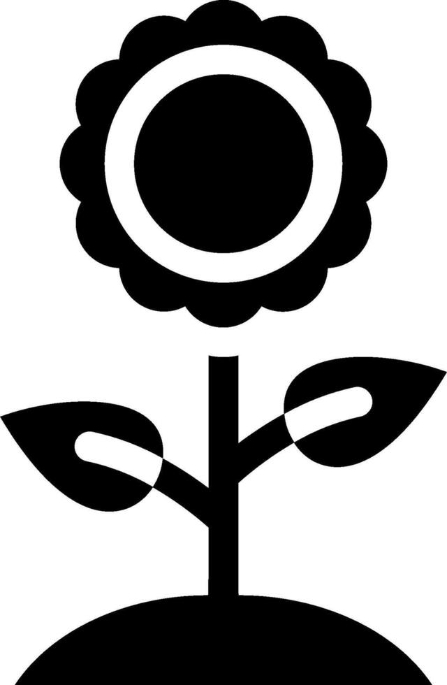 A black and white flower with a circle in the center vector