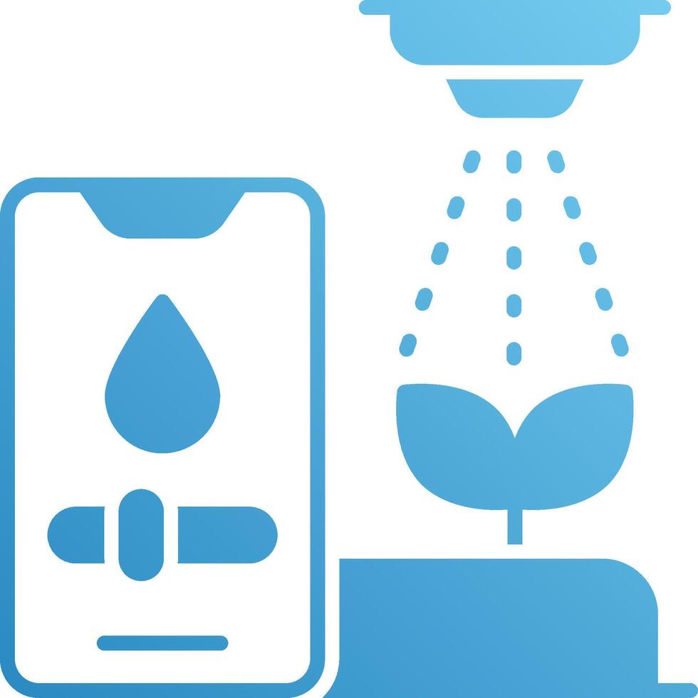 Watering plants with your smartphone vector