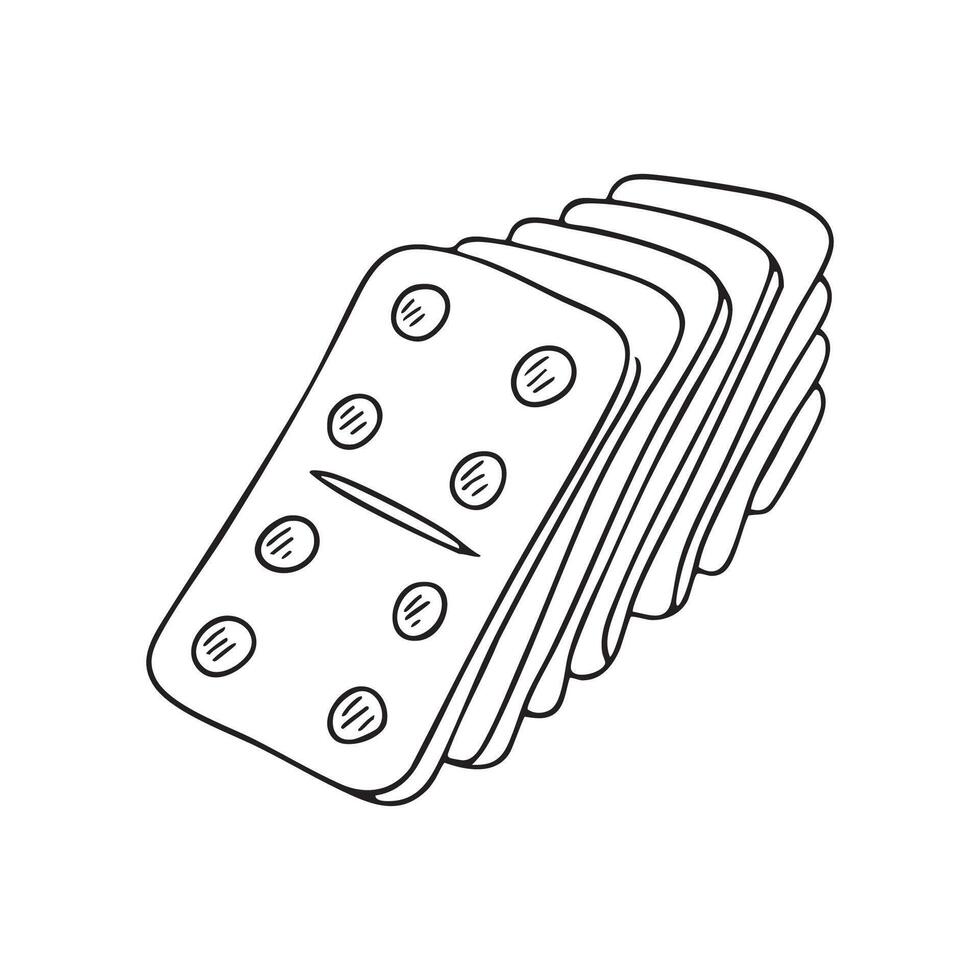 Domino cards stacked in a cascading line vector