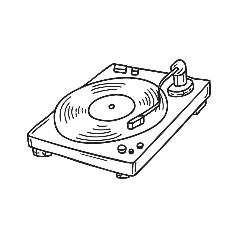 Disc spinning on a turntable vector