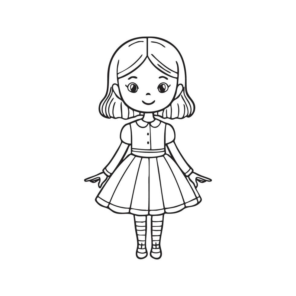 Doll dressed in a tiny detailed outfit vector