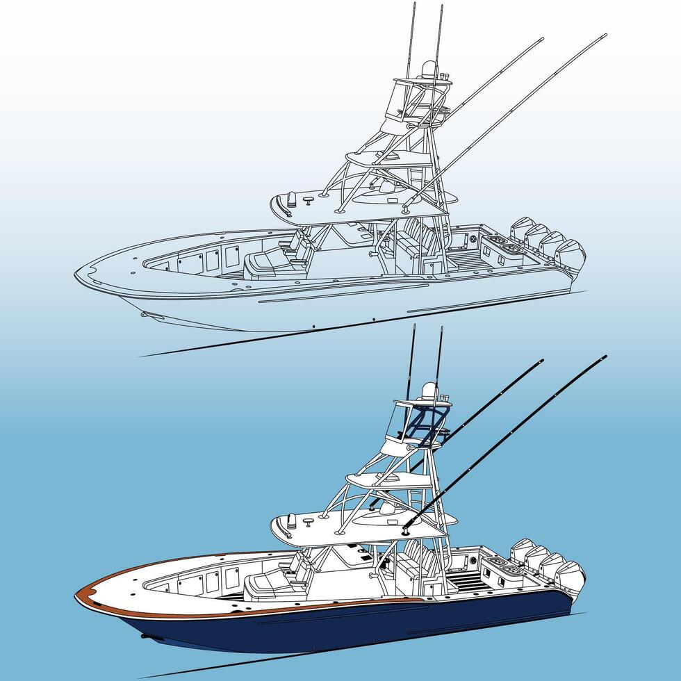 Yacht, boat , illustration on background vector