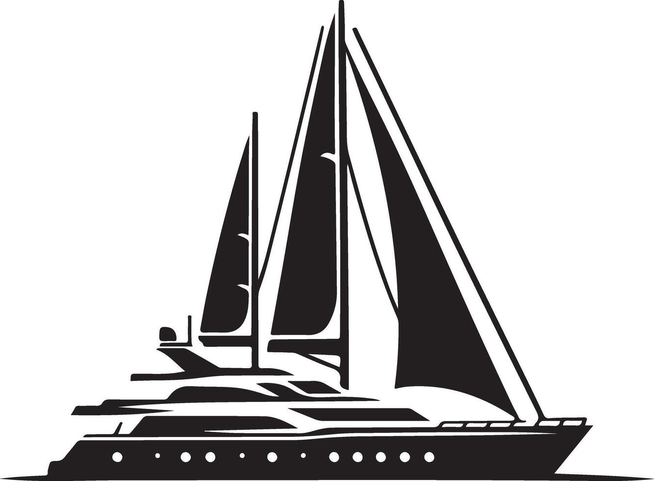 Yacht , silhouette, illustration on a white background vector