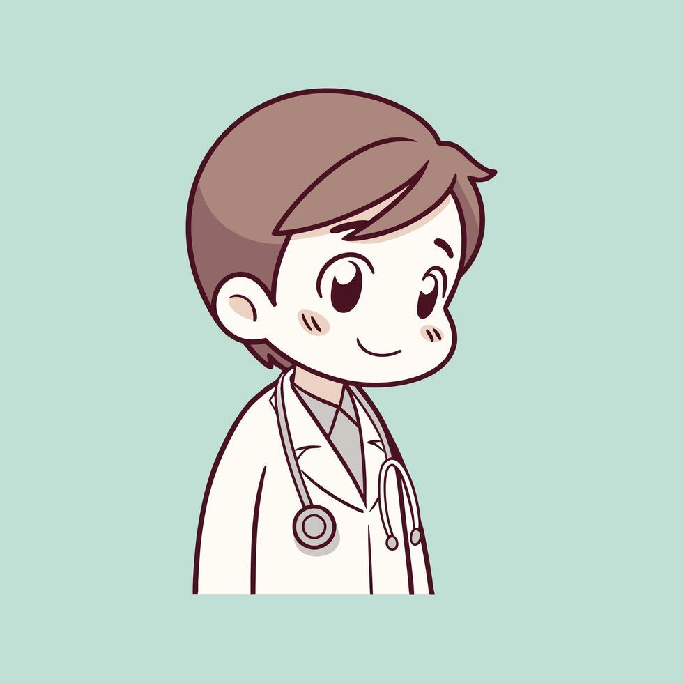 A cartoon doctor with a stethoscope vector