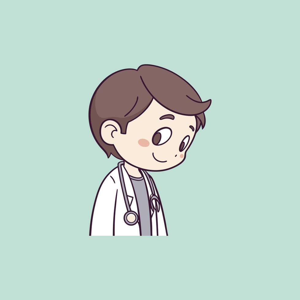 A cartoon doctor with a stethoscope vector