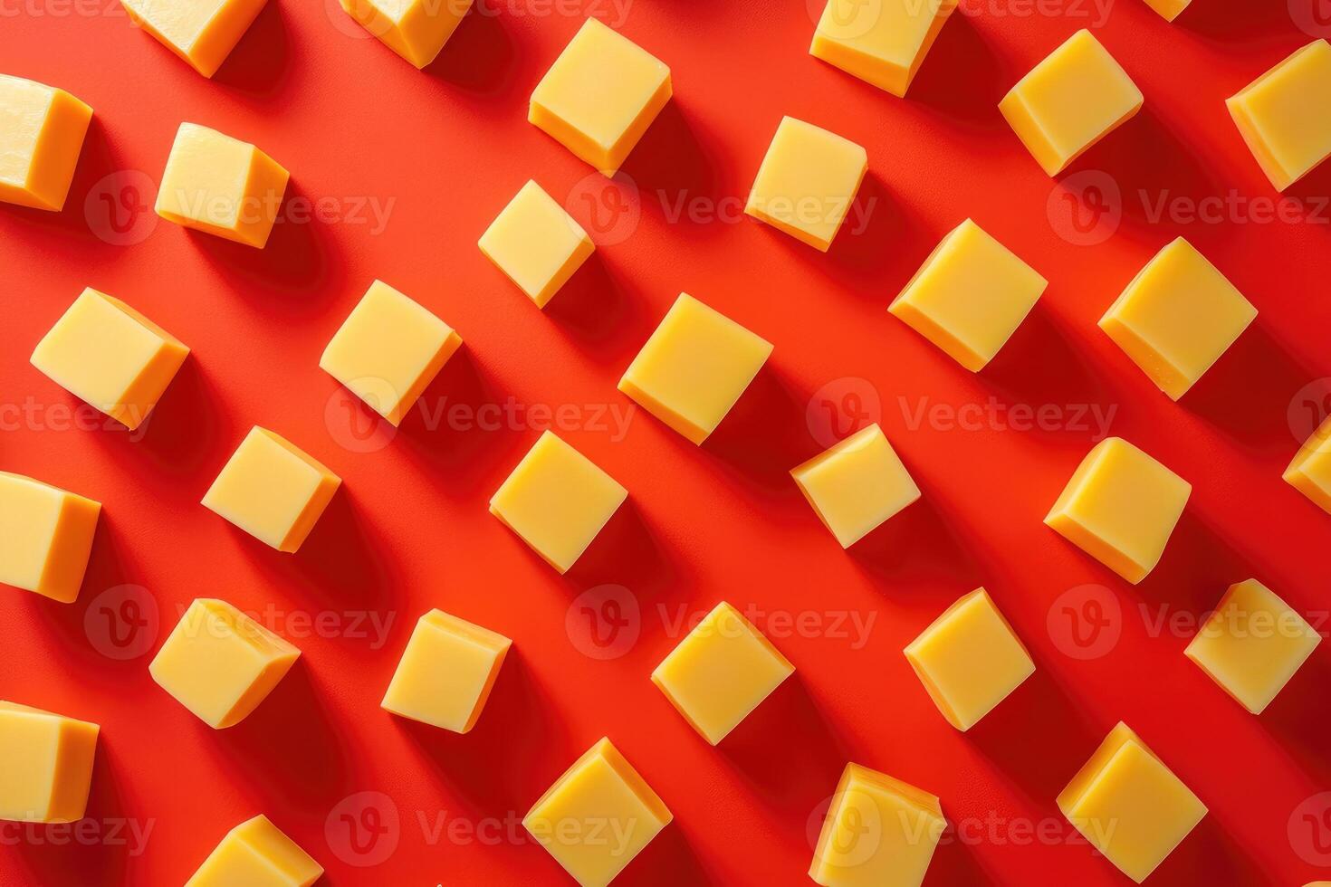 Yellow Square Objects on a Red Background photo