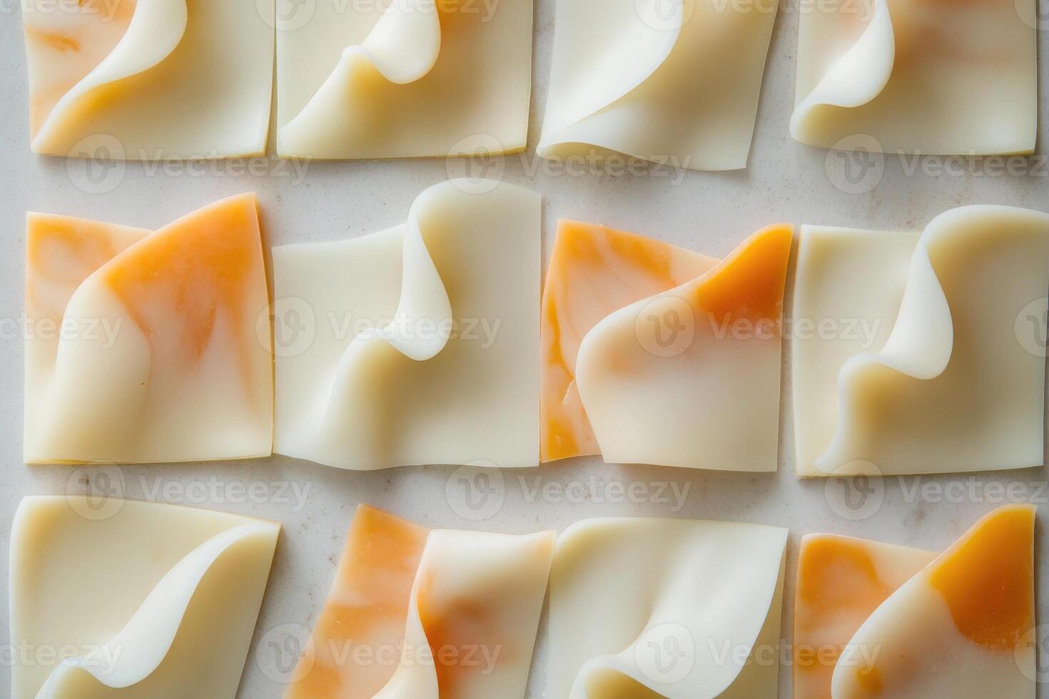 Abstract Pattern of Folded and Layered White and Orange Square Shapes photo