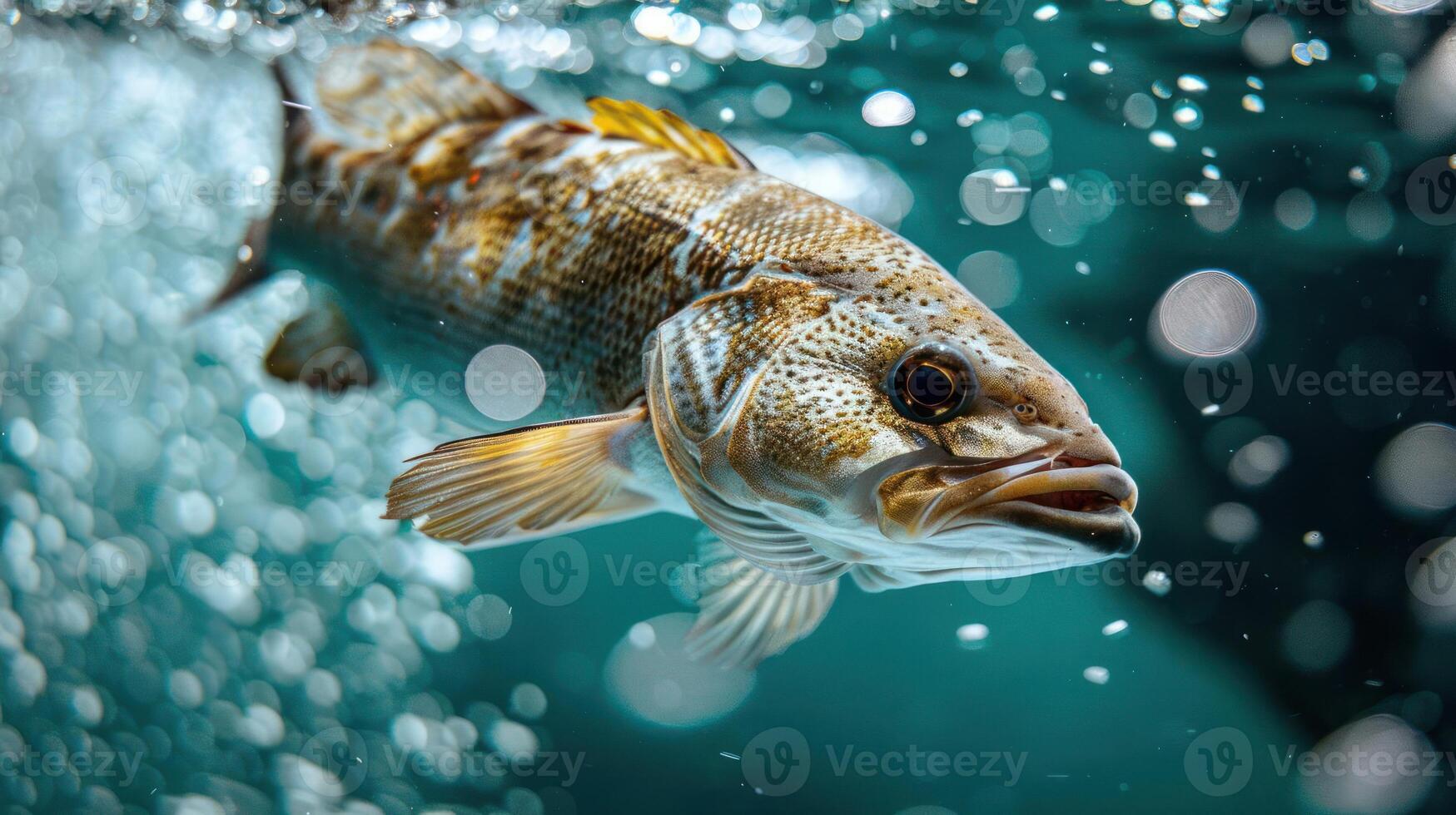an image depicting an underwater scene featuring a large, photo