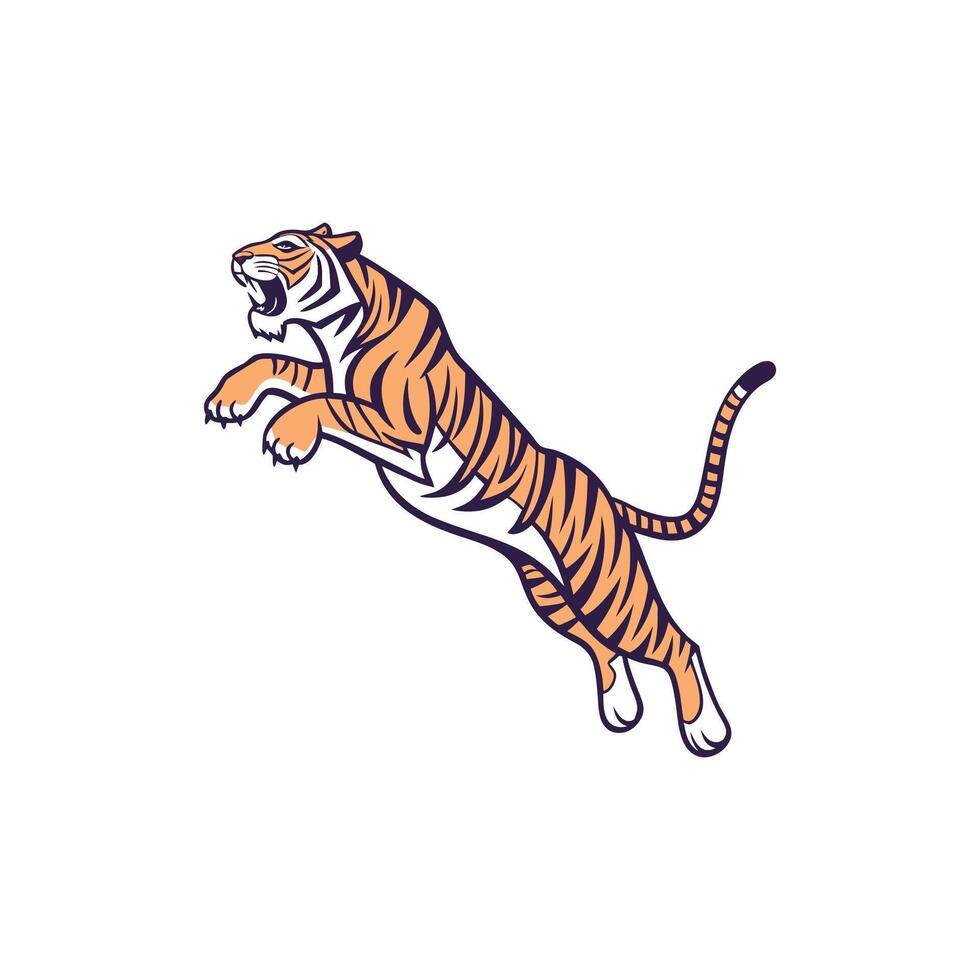 A tiger jumping in the air vector